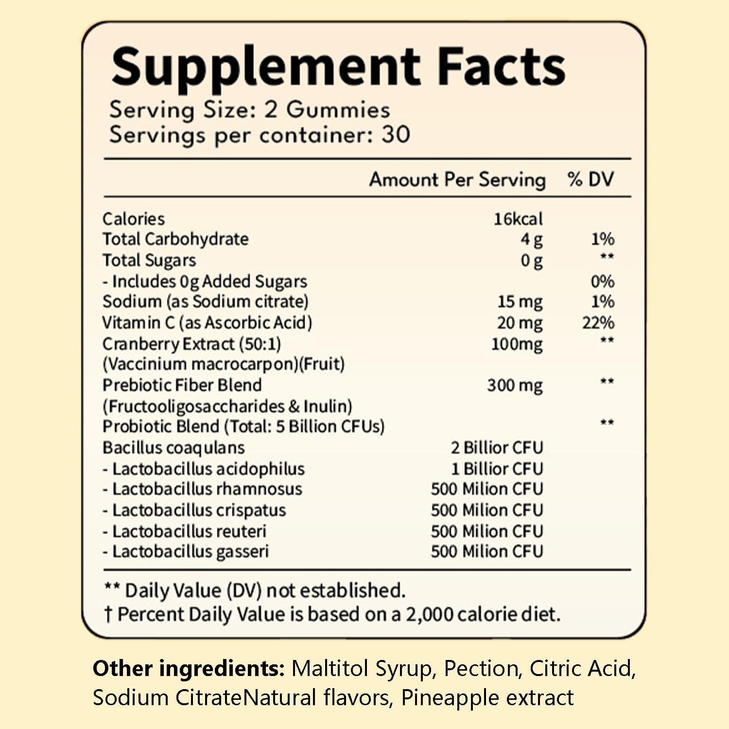 Pineapple Gummies for Women Ph, Premium Feminine Ph Balance Gummy, Vaginal Probiotics, Immune Support, Vegan, Gluten-Free, 60 Gummies 30 Servings
