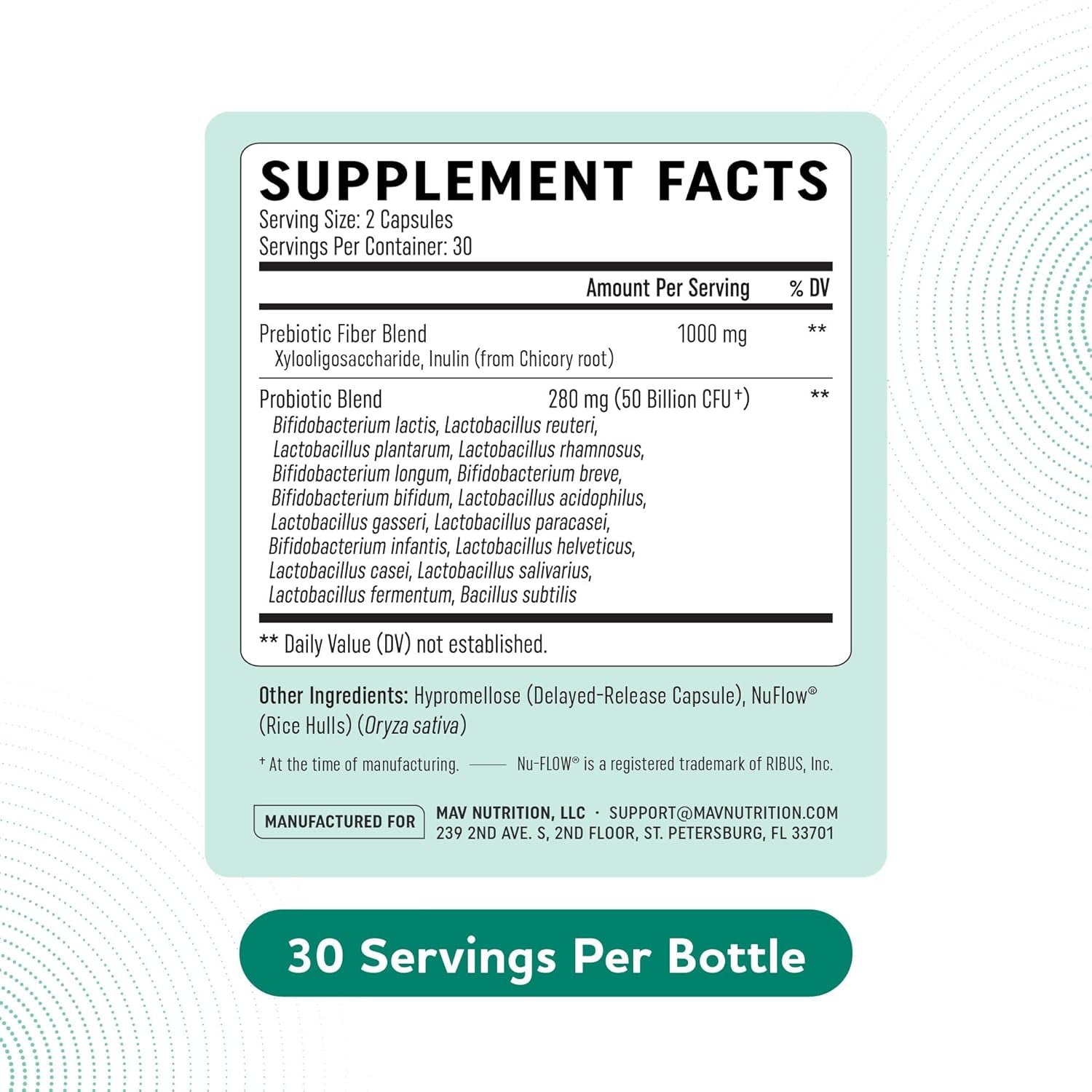 Prebiotics and Probiotics | 50 Billion CFU, 16 Probiotic Strains & Inulin Prebiotic Fiber | Delayed Release Capsules | Gut Health Support | Prebiotics and Probiotics for Women & Men | Non-Gmo | 60 Ct