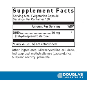 Douglas Laboratories DHEA 10 Mg Capsules - Micronized - Supports Hormone Balance, Immunity, Brain, Bone Health & Metabolism* - Non-Gmo - 100 Vegetarian Capsules