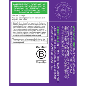 New Chapter Organic Fiber Gummies for Adults & Kids (Age 4+), Plant-Based Prebiotic Fiber for Digestive Health, Vegan, Non-Gmo, USDA Organic, Gluten Free, Citrus-Berry Flavored, 60 Ct