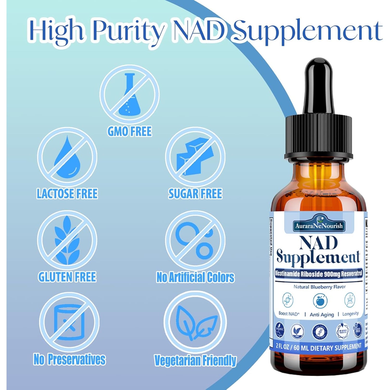 NAD Supplements for Women & Men, Liposomal NAD Nicotinamide Riboside Resveratrol 900Mg W. Resveratrol, Quercetin, Collagen, Niacin, Biotin Support Anti-Aging, Longevity, Energy, Focus