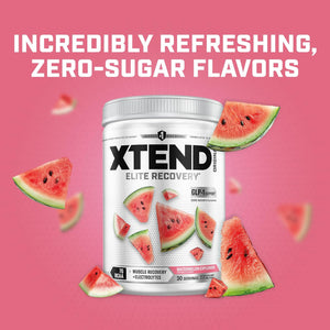 Xtend Original BCAA Powder, 7G Bcaas and 2.5G L-Glutamine for Muscle Recovery Hydration and Lean Muscle, Sugar Free Intra and Post Workout Drink with Electrolytes, Watermelon Explosion, 30 Servings