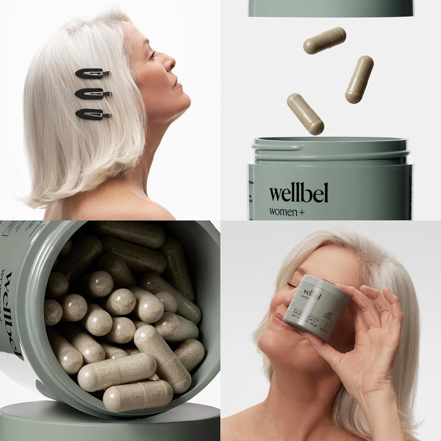WELLBEL Women + Clean Supplement for Hair, Skin, and Nails, Vegan, Gluten Free, Non GMO 90 Count