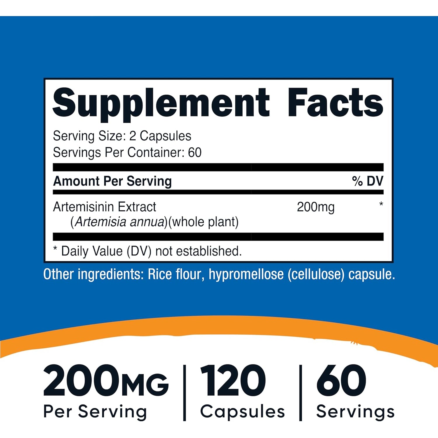 Nutricost Artemisinin 200Mg, 120 Vegetarian Capsules - Non-Gmo, Gluten Free, 60 Servings