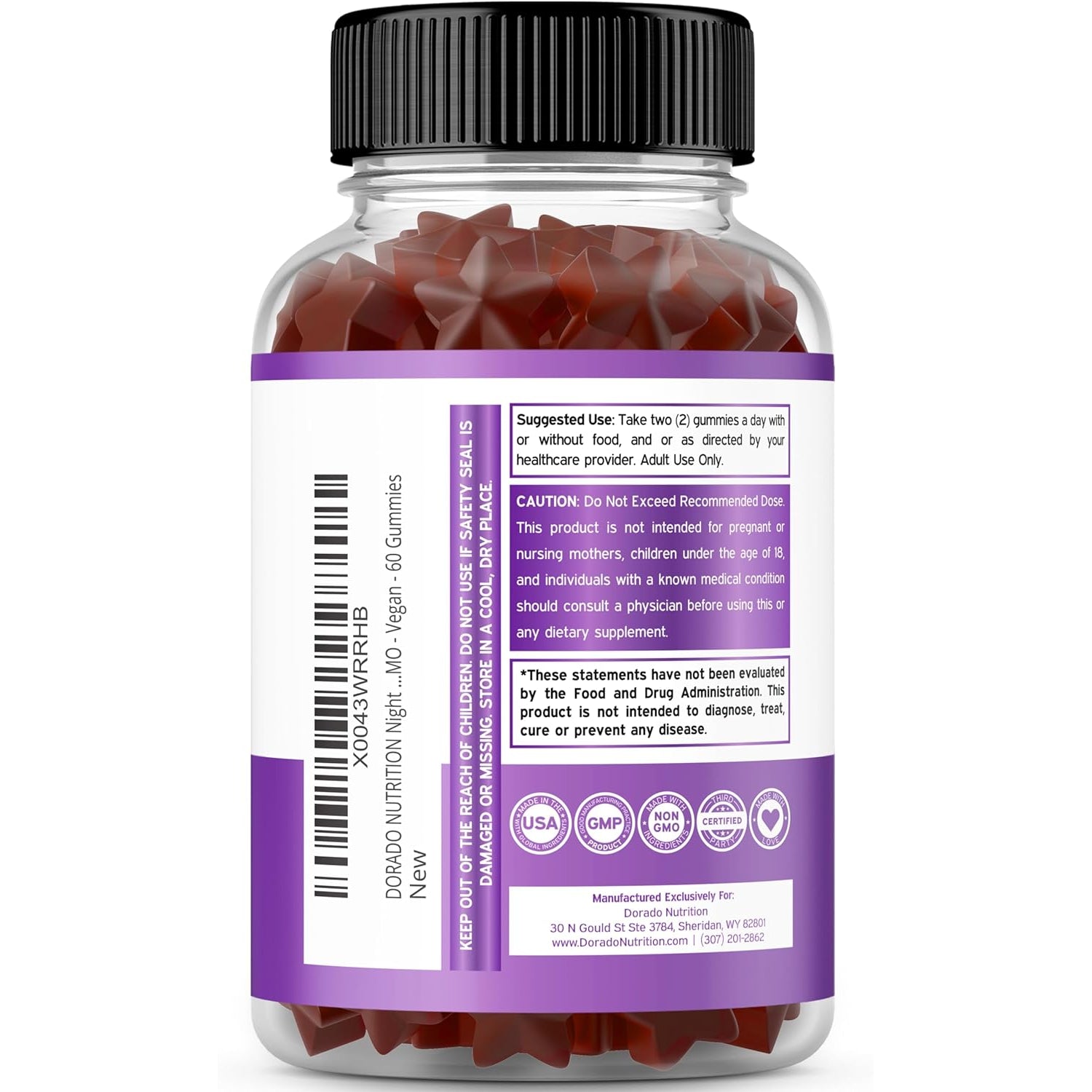 Night Time Fat Burner Gummies (60 Count) Weight Loss & Metabolism - Sugar-Free - Delicious Raspberry Flavored Melatonin Supplement Gummies - Vegan Safe - Third Party Tested - Made in USA