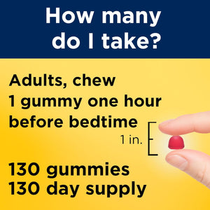 Nature Made Melatonin Gummies 2.5 Mg, 100% Drug Free Sleep Aid for Adults, Melatonin Supplement 130 Count, 130 Day Supply