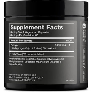 Toniiq Fadogia Agrestis - Ultra High Potency 30:1 Extract - 1200Mg per Serving - Highly Concentrated - Third-Party Lab Tested - 120 Capsules