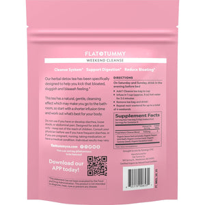 Flat Tummy Weekend Cleanse Tea - 30 Day Program - All Natural Colon Cleanse W/Senna and Dandelion Root, Provides Bloating Relief for Women - Detox Cleanse for Digestion Support and Gas Relief