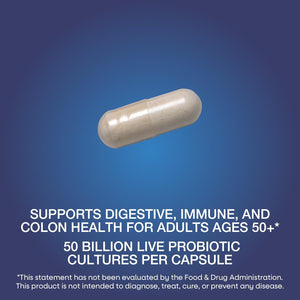 Nature'S Way Fortify Extra Strength(1) Probiotic Adults 50+, 50 Billion Live Cultures, Prebiotics, Probiotics for Digestive Health*, Immune Support*, Colon Health*, 30 Capsules