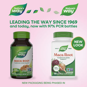 Nature'S Way Maca Root, Traditional Libido Support*, 525 Mg per Serving, Non-Gmo Project Verified, 100 Vegan Capsules (Packaging May Vary)