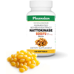 PHARMAKON Natural Nattokinase Fermented Soybean Extract, 6000 Fus per Serving