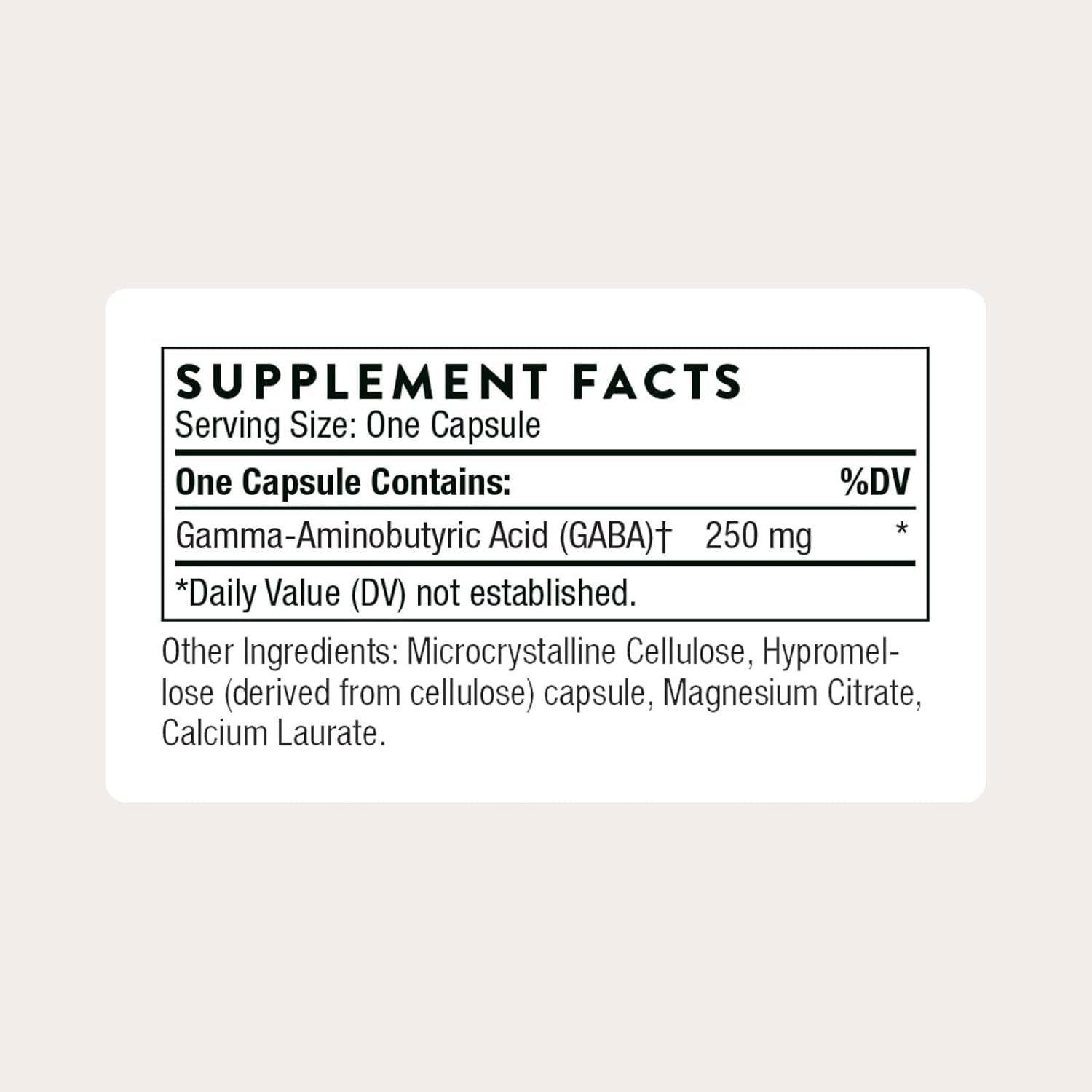 THORNE - Pharmagaba-250 - GABA Supplement - 250 Mg Natural Source Gamma-Aminobutyric Acid - Promotes a Calm, Relaxed, Focused State of Mind* - 60 Capsules