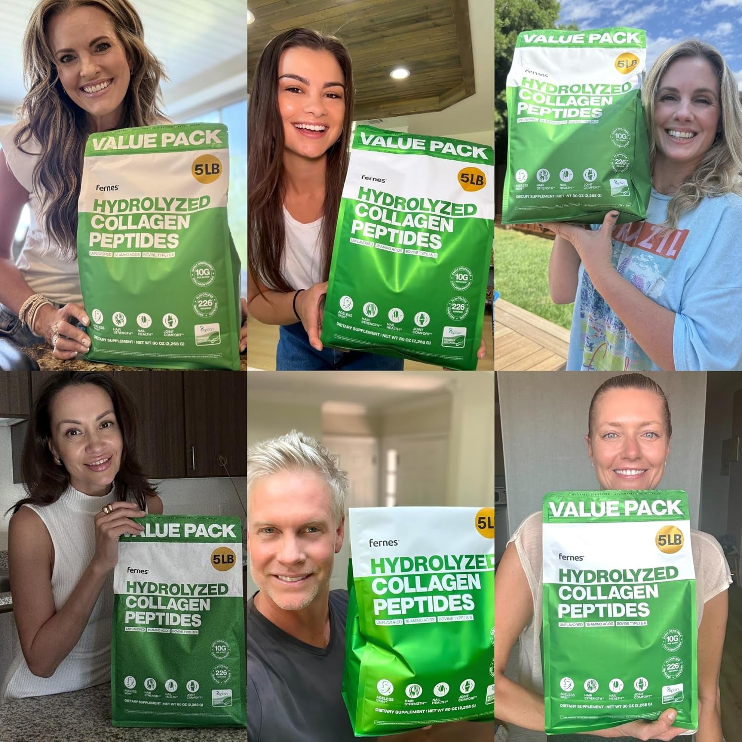 Collagen Powder for Women Men (5LB) Type I & III Flavorless & Odorless Easy-Mix Hydrolyzed Peptan Protein Peptides Joint Hair Skin & Nail Support Gluten-Free Non-Gmo Keto Paleo Grass-Fed Kosher