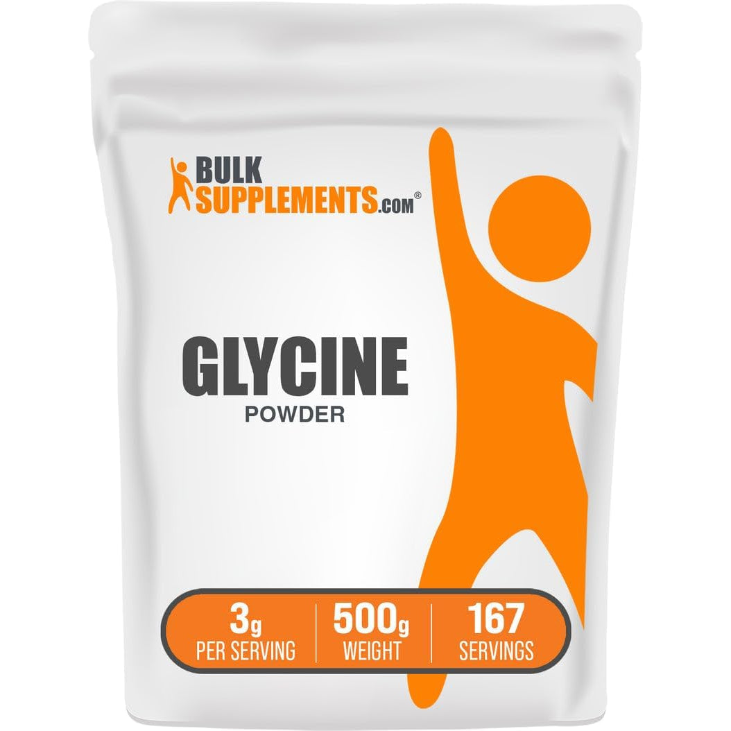 Bulksupplements.Com Glycine Powder - Glycine Supplements, Amino Acid Supplement - Unflavored & Gluten Free, 3G per Serving, 500G (1.1 Lbs) (Pack of 1)