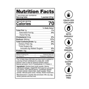 Dr. Kellyann Fast Track Bone Broth Packets (7 Servings) – 16G Protein, Grass-Fed Hydrolyzed Collagen, Keto & Paleo-Friendly, 1 Box