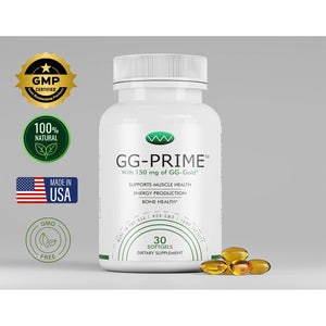 Gg-Prime™ Geranylgeraniol Supplement – 150Mg Gg-Gold® from Annatto – Supports Coq10 Production, Muscle & Bone Health – 30 Softgels