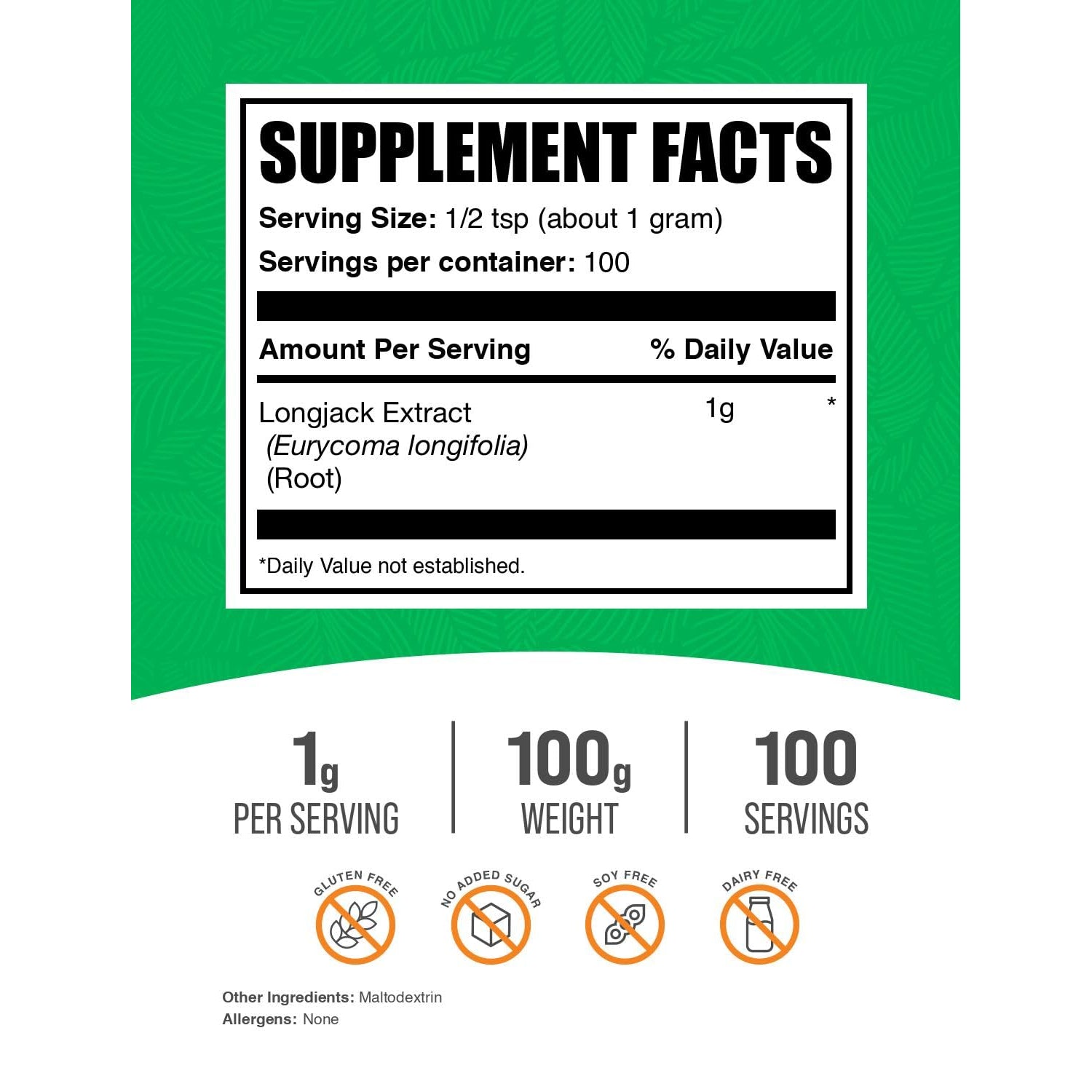 Bulksupplements.Com Longjack Extract Powder - Tongkat Ali Extract, Tongkat Ali for Men & Women - Gluten Free, 1G per Serving, 100G (3.5 Oz) (Pack of 1)