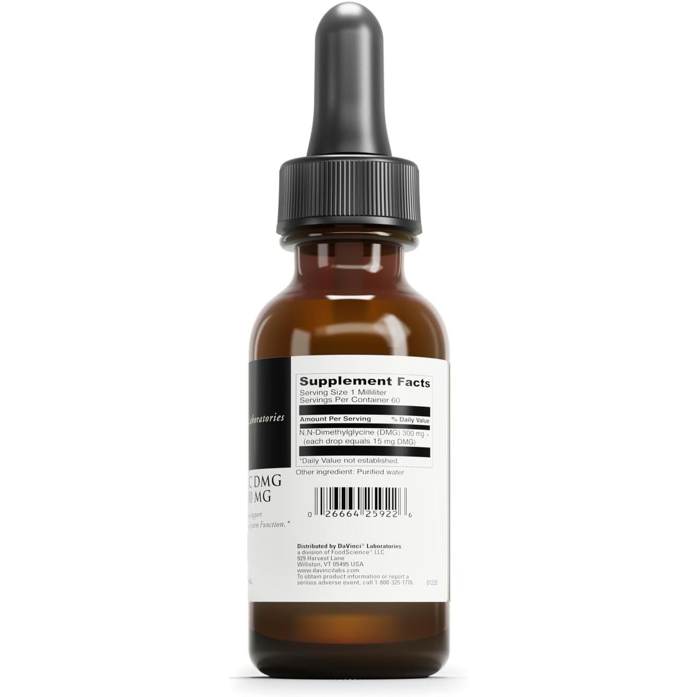 DAVINCI Labs Gluconic DMG Liquid 300Mg - Helps Support Immune System, Muscle Function, Heart Health & Brain Health* - 2 Fl Oz (60 Servings)