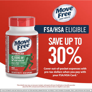 Move Free Advanced Glucosamine Chondroitin MSM Joint Support Supplement, Supports Mobility Comfort Strength Flexibility & Bone - 120 Tablets (40 Servings)*