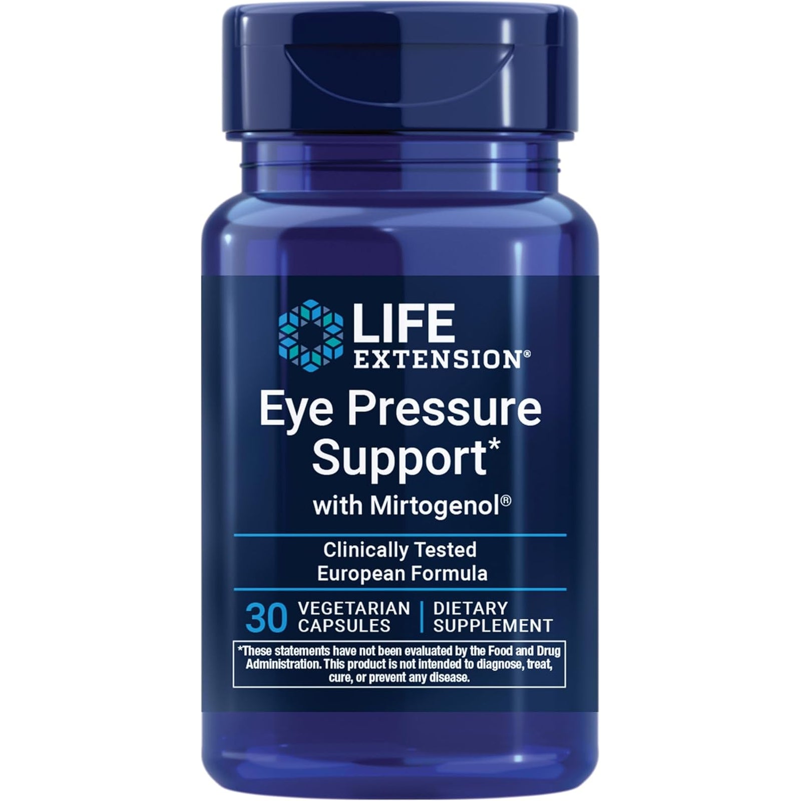 Life Extension Eye Pressure Support with Mirtogenol - Eye Health Supplement for Healthy Eye Pressure - with French Maritime Pine Bark – Gluten-Free, Vegetarian, Non-Gmo - 30 Capsules