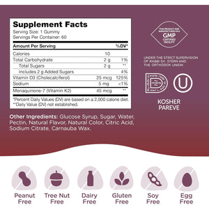 Zahler Chapter One Vitamin D3 & K2 Gummies - Immune & Bone Health Support Supplement - Cholecalciferol D3 & MK7 K2 - Bioavailable Vitamin D - Kosher, Gluten-Free & Non-Gmo - 60 Gummies