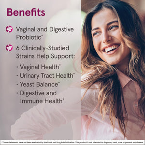 Jarrow Formulas Fem-Dophilus Advanced Vaginal & Digestive Probiotics 10 Billion CFU with 6 Science Backed Strains, for Vaginal, Urinary Tract, Digestive & Immune Support, 30 Capsules, Shelf-Stable