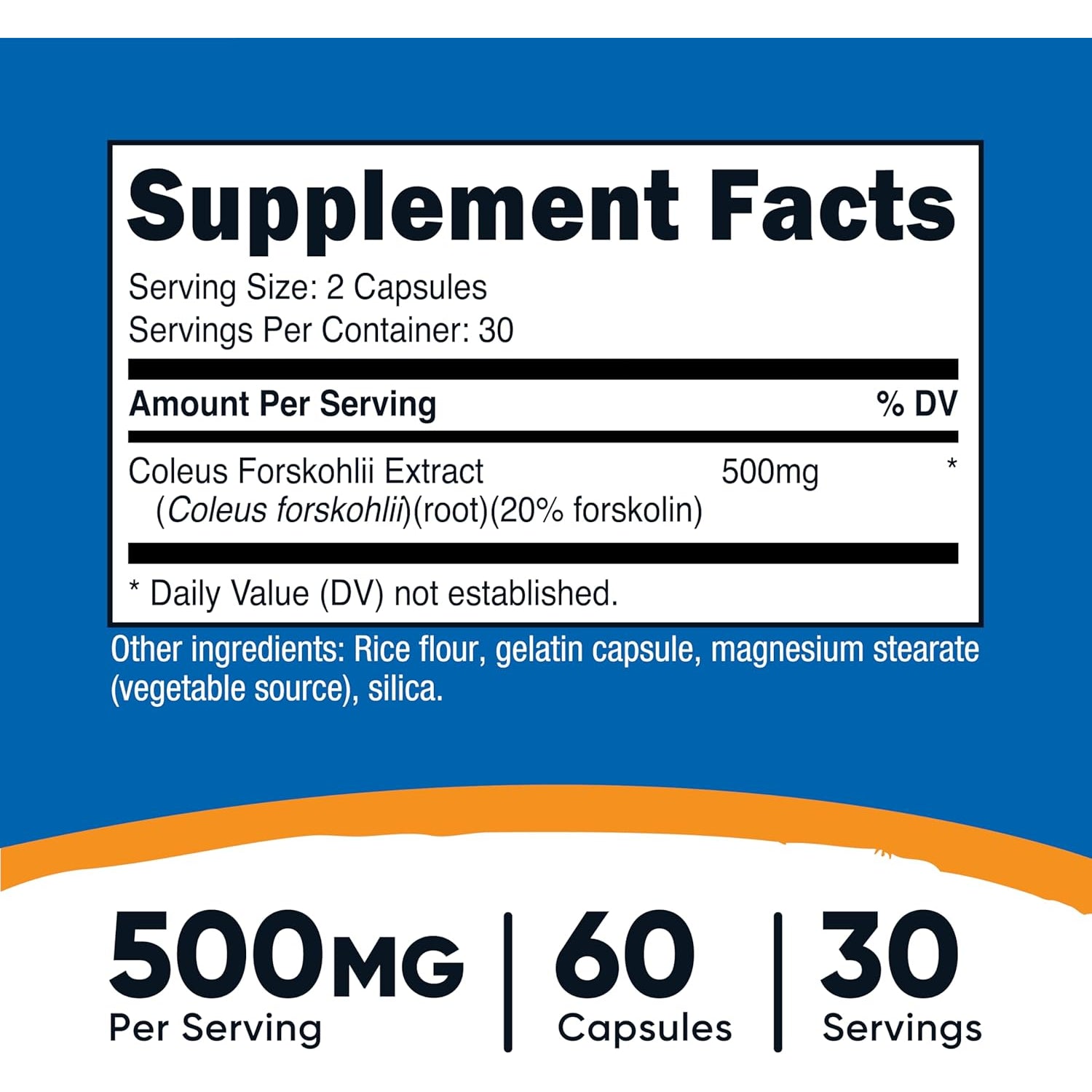 Nutricost Coleus Forskohlii 500Mg, 60 Capsules - Maximum Strength Formula
