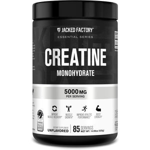 Jacked Factory Creatine Monohydrate Powder 425G - 5G Daily Creatine Supplement for Men and Women, Vegan-Friendly, Third-Party Tested - 85 Servings, Unflavored