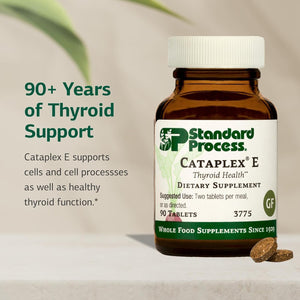 Standard Process Cataplex E - Thyroid Health Support with Antioxidant Vitamin E & Selenium - Endocrine Gland Health Support - Gluten-Free, Non-Dairy & Non-Soy - 90 Tablets (45 Servings)