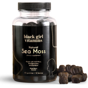 Black Girl Vitamins - Irish Sea Moss Gummies - Seamoss + Bladderwrack & Burdock - 92 Minerals for Thyroid, Metabolism, and Immunity - Vegan, Gluten-Free, Halal (Mixed Berry, 30 Day Supply)