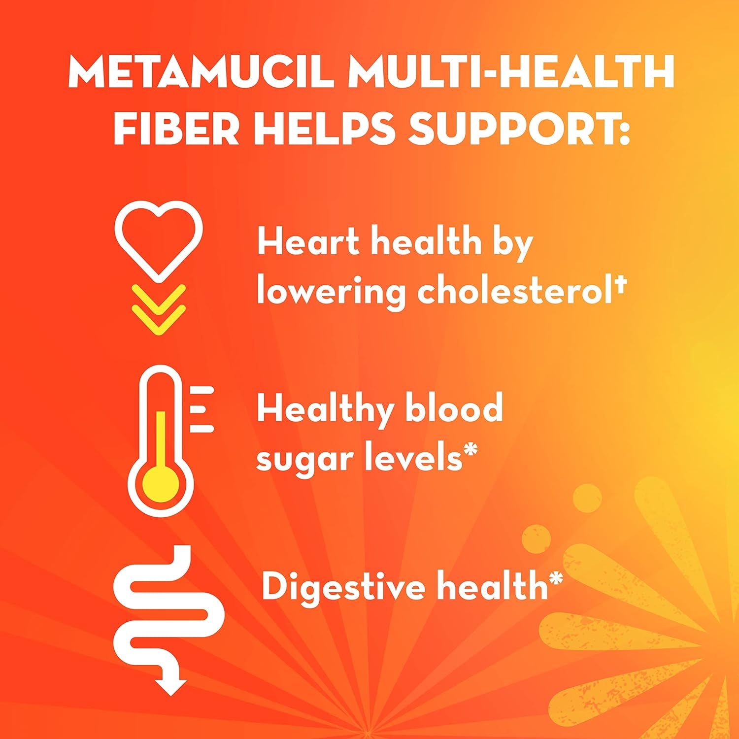 Metamucil Daily Fiber + Collagen, Psyllium Husk Powder, Plant Based Fiber Supplement, Sugar-Free with Stevia, 3-In-1 Fiber Supplement for Digestive Health, Orange Flavored, 90 Doses