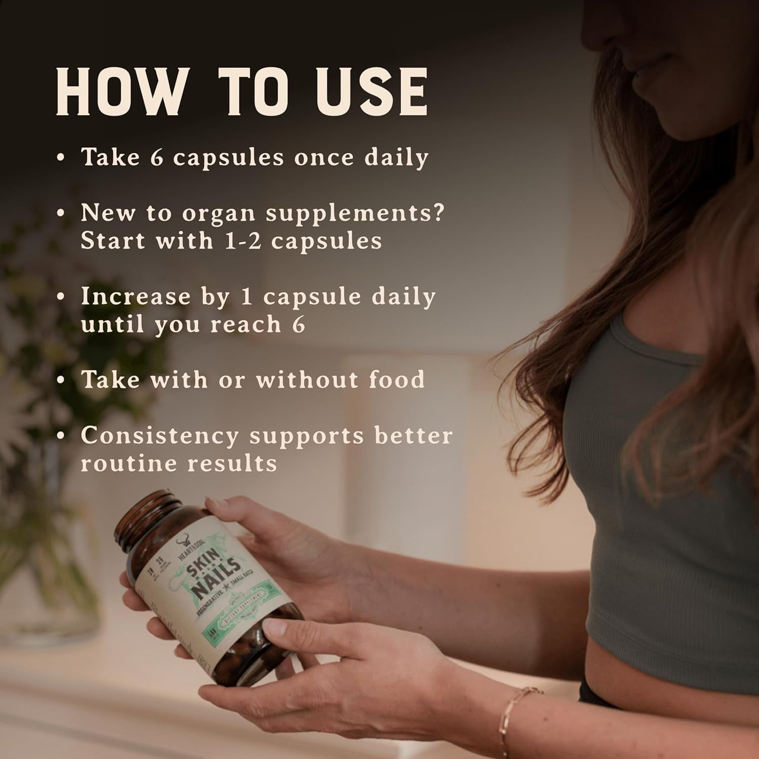 HEART & SOIL 100% Grass Fed & Finished Colostrum Supplement from Regenerative Cattle for Gut, Muscle & Immune Health – 3000Mg Bovine Colostrum Capsules - Gut Health for Men & Women –180 Capsules