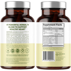 N1N Premium Blood Pressure Support with Hawthorn and Hibiscus, Natural Supplement to Support Blood Flow Health, 90 Caps
