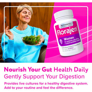 Florajen Women’S Vaginal Probiotic - Gut Health, Vaginal Ph Balance, & Constipation Relief - Multi-Strain Formula with Lactobacillus - Refrigerated for Potency - 60 Capsules