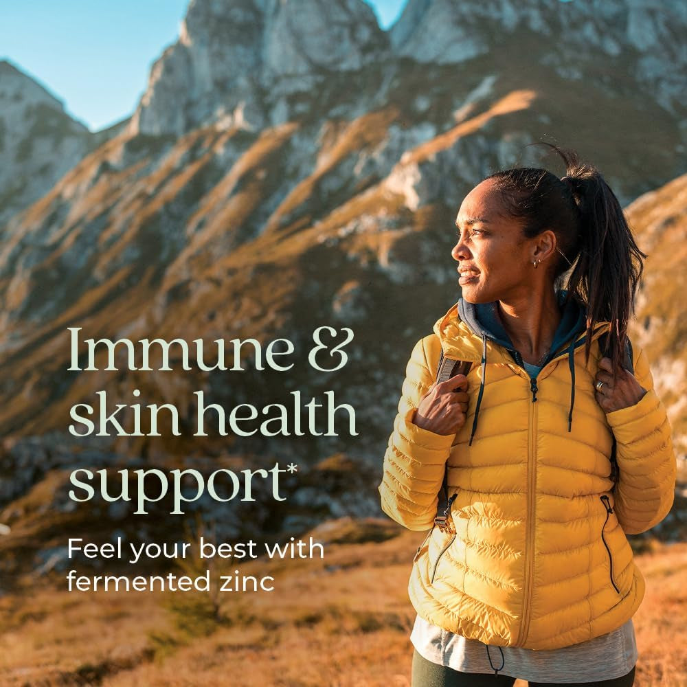 New Chapter Zinc Supplement, Fermented Zinc Complex, ONE Daily for Immune Support + Skin Health, Mineral-Balancing Formula Rich in Copper, Easy to Swallow & Digest, 60 Count (2 Month Supply)