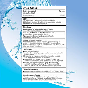 RIGHT REMEDIES Maximum Strength Caffeine-Free Diuretic Softgels, (120 Softgels), Pamabrom 50Mg, Helps Relieve Heaviness Due to Water Weight Gain