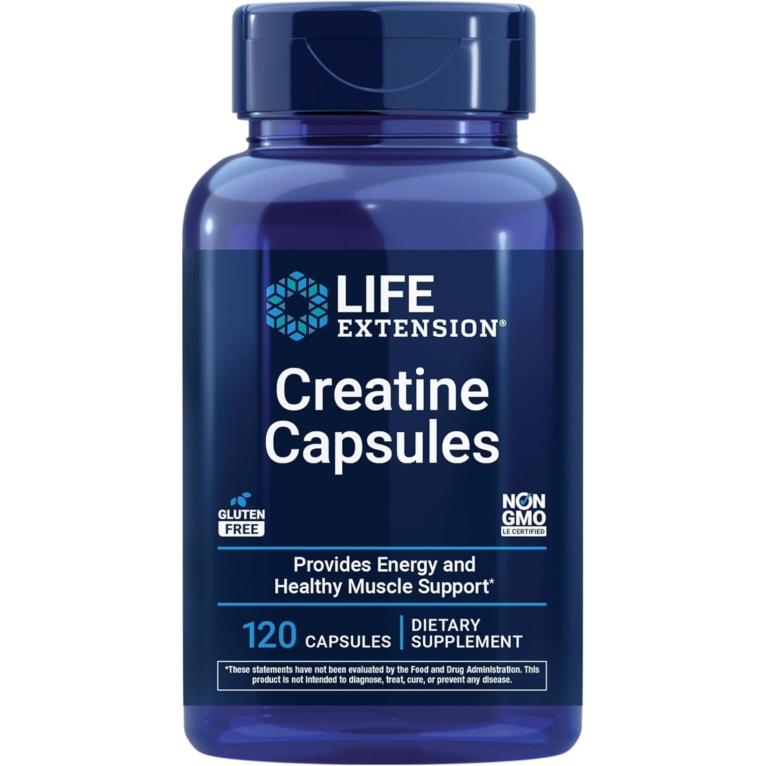 Life Extension Creatine Capsules – Creatine Monohydrate – Promotes Strength, Lean Muscle, Healthy Endurance – Non-Gmo, Gluten-Free – 120 Capsules