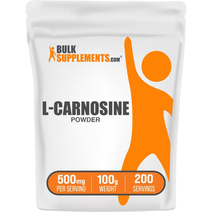 Bulksupplements.Com L-Carnosine Powder - Carnosine Supplement, Carnosine 500Mg - Amino Acid Supplement, Gluten Free, 500Mg per Serving, 100G (3.5 Oz) (Pack of 1)