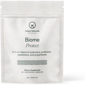 Adapt Naturals 4-In-1 Biome Protect Prebiotics, Probiotics Supplement Postbiotics & Polyphenols for Microbiome, Gut Health & Defense for Women & Men, 30 Day Supply