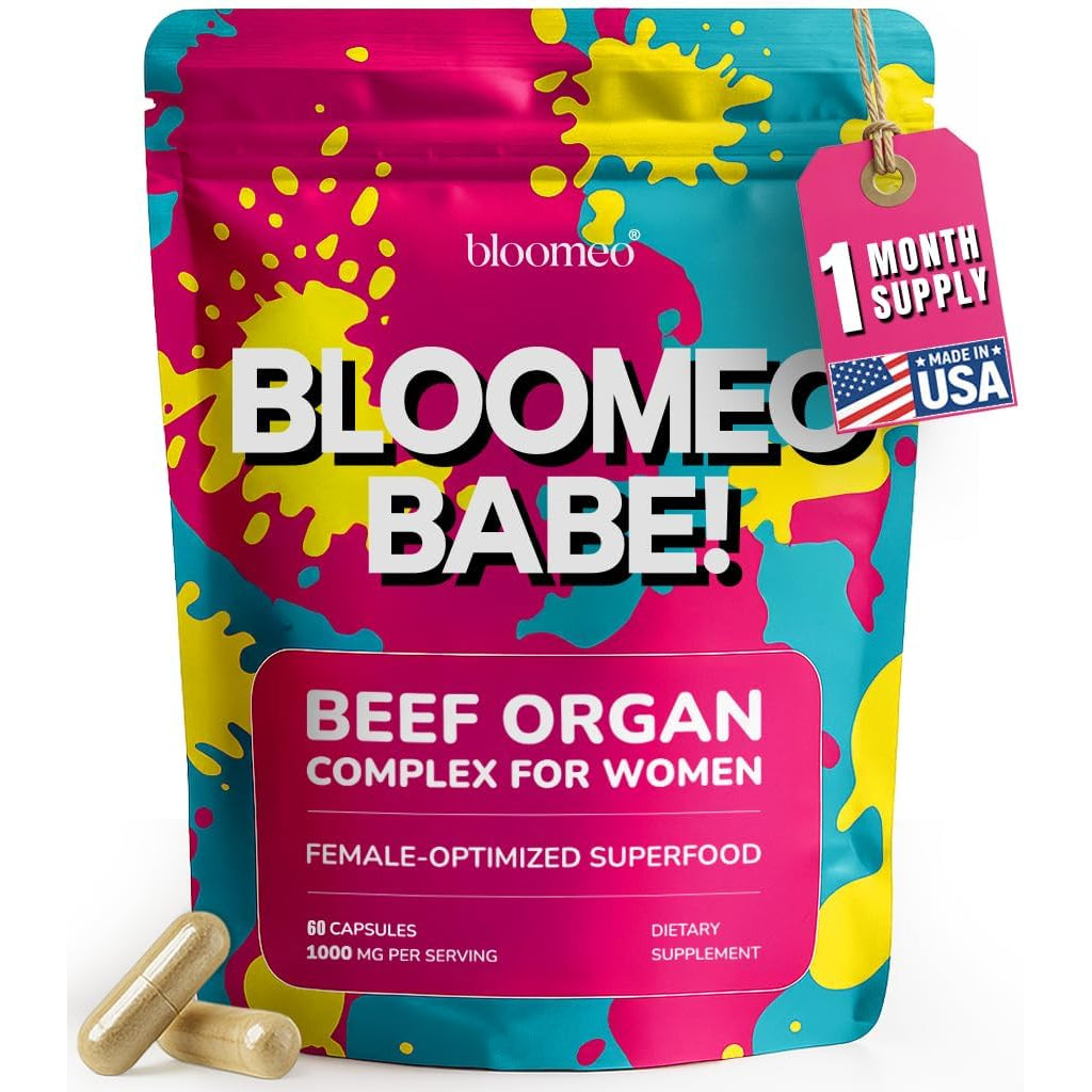 Beef Organ Supplement for Women – Liver, Uterus, Ovary, Heart, Kidney – 30+ Nutrients to Support Hormone Balance, Cycle Health, Energy, Immunity, Skin & Hair – 100% Grass Fed & 3Rd Party Tested, 60Ct