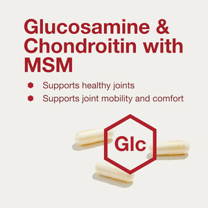 PROTOCOL for LIFE BALANCE Glucosamine & Chondroitin with MSM - Joint Support* - Chondroitin MSM Supplement - Non-Gmo & Dairy Free - 180 Veg Caps