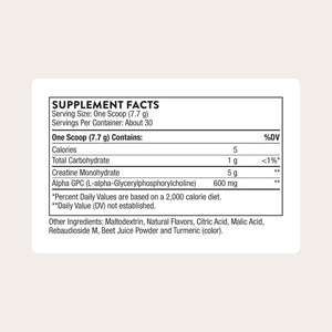 THORNE - Creatine + Alpha GPC - Micronized Creatine Monohydrate Powder - Support for Muscles & Cognitive Function* - for Women & Men - Watermelon Lemonade - NSF Certified for Sport - 30 Servings