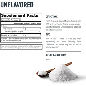 Isopure 100% Pure Creatine Monohydrate Powder, Sugar Free, Unflavored, 5G Creatine Monohydrate per Serving, 1.1 Lbs, 100 Servings (Packaging May Vary)