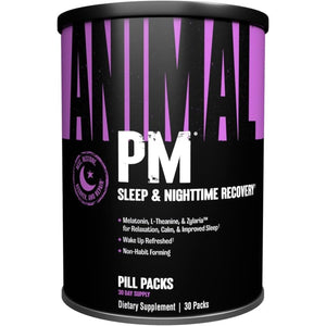 Animal PM - Sleep Aid for Adults Non-Habit Forming Relaxation Enhancer and Mood Support with Melatonin, L-Theanine, Zylaria, Zinc, Magnesium, Vitamin B6, GABA + AKG Anabolic Stack Supply, 30 Count