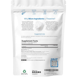 Pure L-Theanine Powder, 100 Grams (1 Year Supply), Filler Free, No Gmos and Vegan Friendly