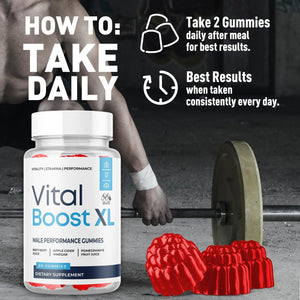 Vital Boost XL Gummies, Official Vitalboost X L Gummys for Men with All Natural Ingredients, Vital Boost XL Advanced Health & Wellness Support with Premium Active Lifestyle Vitamins (60 Gummies)