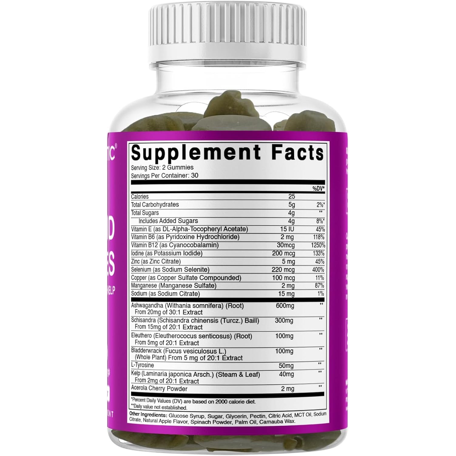 Vitamatic Vegan Thyroid Support Gummies with Iodine & Kelp – 60 Count Improve Your Energy & Increase Metabolism – Plant-Based