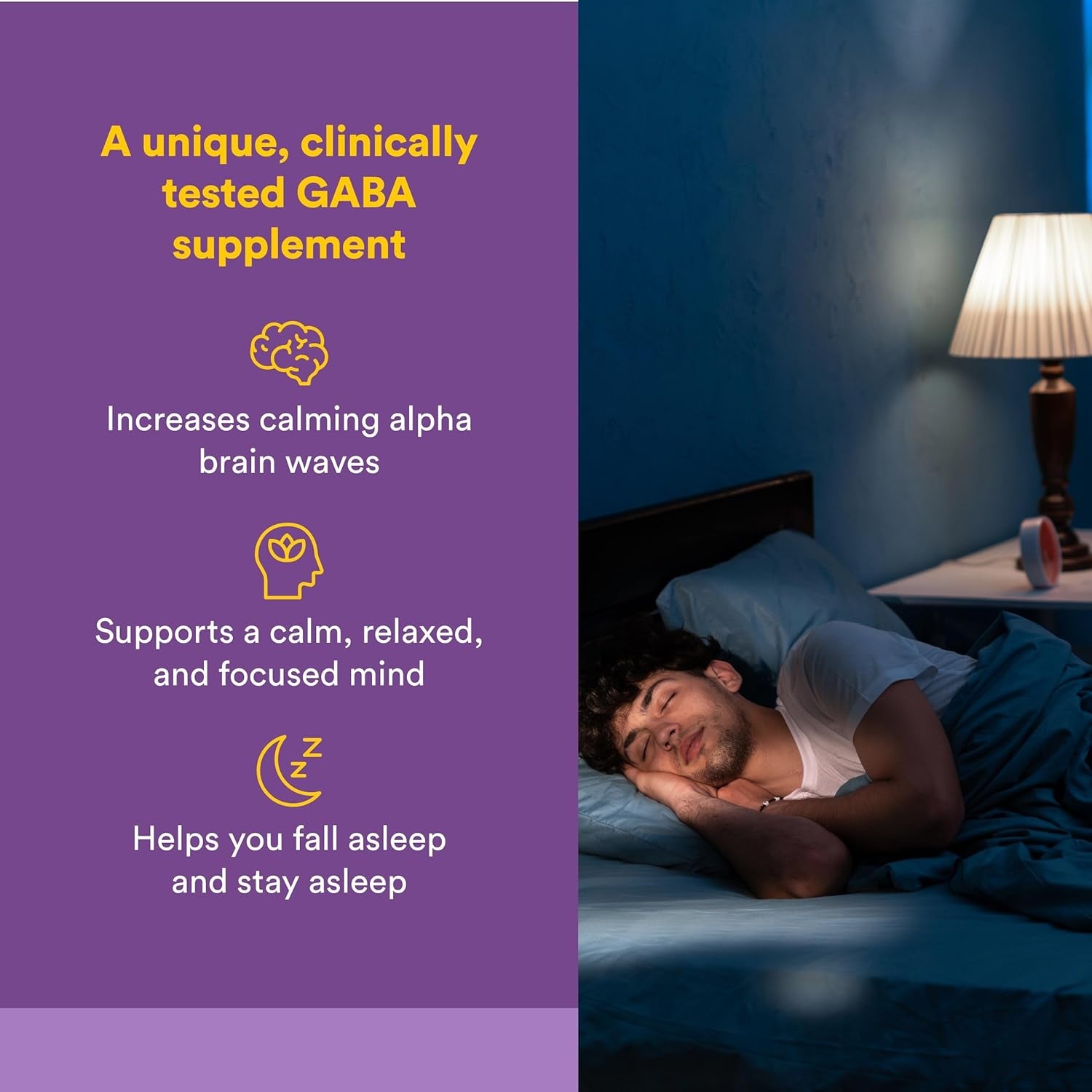 Natural Factors Pharma GABA - Dietary Supplement Supports Calm Sleep & Sleep Quality - Natural, Fast-Working Supplement Aids Focus & Brain Health - 60 Vegetarian Capsules (60 Servings)