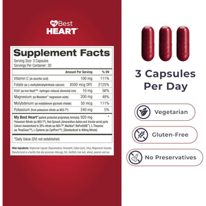Blood Pressure Support Supplement | 8 US Patents, 94+ Patent Claims | Cardiologist Developed | Red Spinach, Potassium Nitrates, Iron & Nitric Oxide Enzymes for Heart Health | 90 Capsules
