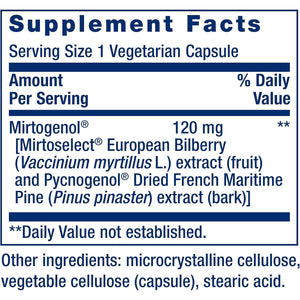 Life Extension Eye Pressure Support with Mirtogenol - Eye Health Supplement for Healthy Eye Pressure - with French Maritime Pine Bark – Gluten-Free, Vegetarian, Non-Gmo - 30 Capsules